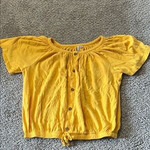 SO Sunny Yellow Button-Up Top